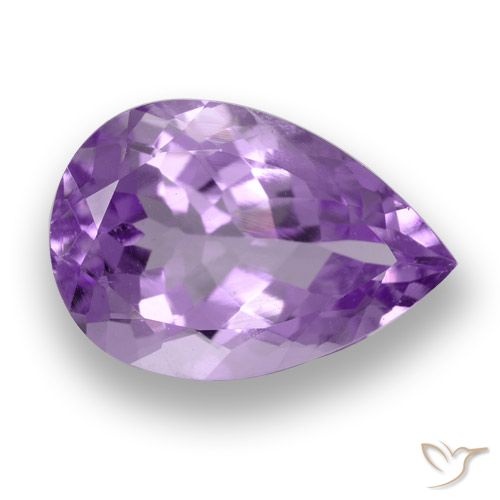 Améthyste violet moyen naturelle en forme de poire, 5,23 ct, VVS