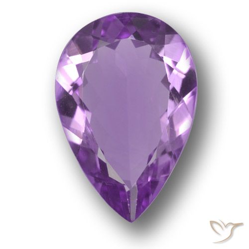 Améthyste violet moyen-foncé naturelle en forme de poire, 3,86 ct, VVS