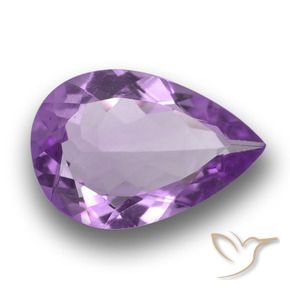 Améthyste violet moyen-foncé naturelle en forme de poire, 3,86 ct, VVS