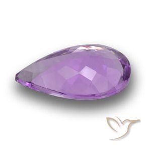 Améthyste violet moyen-foncé naturelle en forme de poire, 3,86 ct, VVS