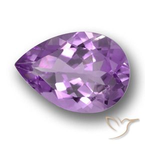 Améthyste Violet Rosâtre naturelle En forme de poire, 4.84 ct, VVS