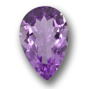 Améthyste violet naturelle en forme de poire, 5,03 ct, VVS