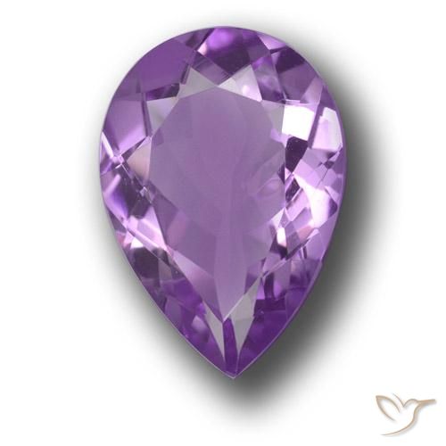 4.67ct Naturel Violet Rosâtre Améthyste, En forme de poire, VVS
