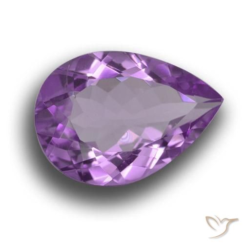 Améthyste Violet Rosâtre naturelle En forme de poire, 4.67 ct, VVS