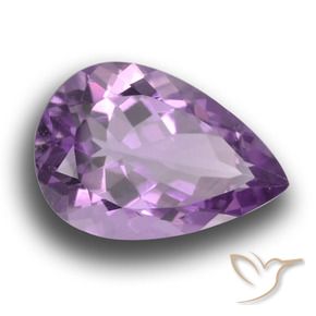 Améthyste Violet rosâtre moyen naturelle En forme de poire, 4.98 ct, VVS-VS