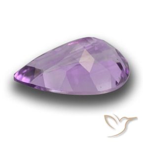 Améthyste Violet rosâtre moyen naturelle En forme de poire, 4.98 ct, VVS-VS