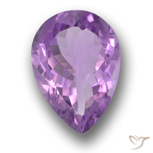 Améthyste pourpre violacé moyen naturelle en forme de poire, 8,86 ct, VVS-VS