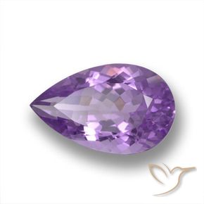 Améthyste Pourpre violacé moyen naturelle En forme de poire, 4.35 ct, VVS-VS