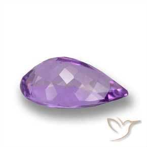 Améthyste Pourpre violacé moyen naturelle En forme de poire, 4.35 ct, VVS-VS