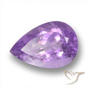 Améthyste Violet violacé naturelle En forme de poire, 5.37 ct, VS
