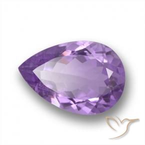 Améthyste Violet violacé naturelle En forme de poire, 4.90 ct, VS