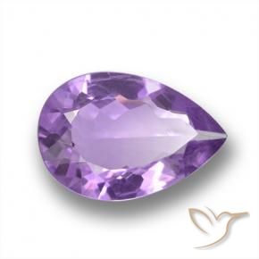 Améthyste Violet violacé naturelle En forme de poire, 4.20 ct, VS