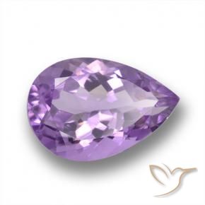 Améthyste Violet moyen naturelle En forme de poire, 5.41 ct, VS
