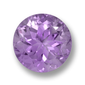 Améthyste violet moyen naturelle coupe roude, 5,44 ct, VVS-VS