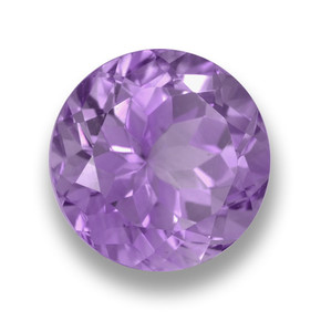 Améthyste violet moyen naturelle coupe roude, 5,44 ct, VVS-VS