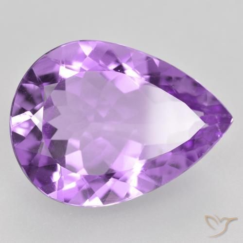 Améthyste Violet Rosâtre naturelle En forme de poire, 7.71 ct, VVS-VS