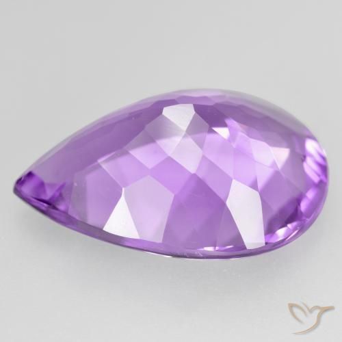 Améthyste Violet Rosâtre naturelle En forme de poire, 7.71 ct, VVS-VS