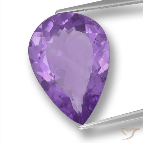 7.47ct Naturel Violet moyen Améthyste, En forme de poire, VVS-VS