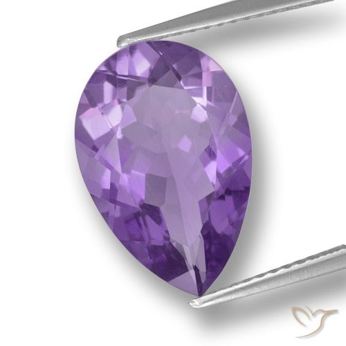 4.60ct Naturel Violet foncé Améthyste, En forme de poire, VVS