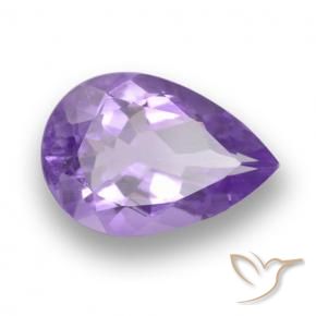 Améthyste Violet moyen naturelle En forme de poire, 4.43 ct, VS