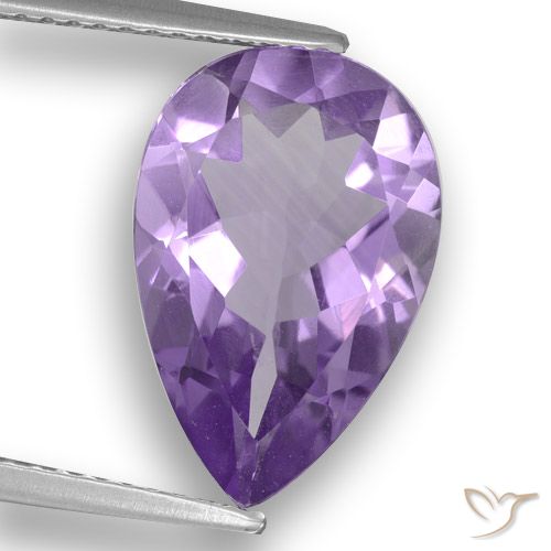 4.55ct Naturel Violet moyen Améthyste, En forme de poire, VS