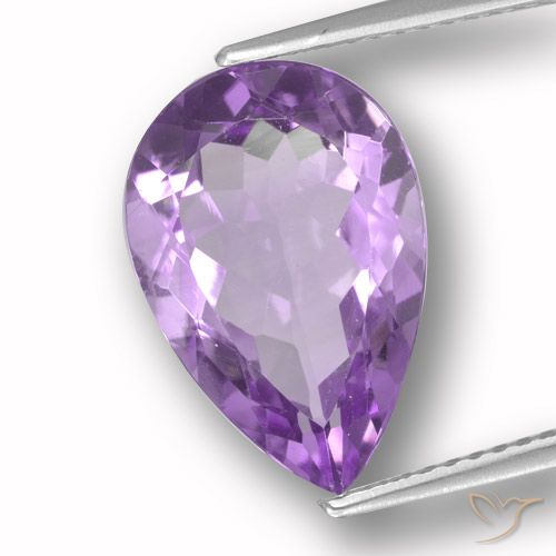 Améthyste Violet foncé naturelle En forme de poire, 4.91 ct, VVS-VS