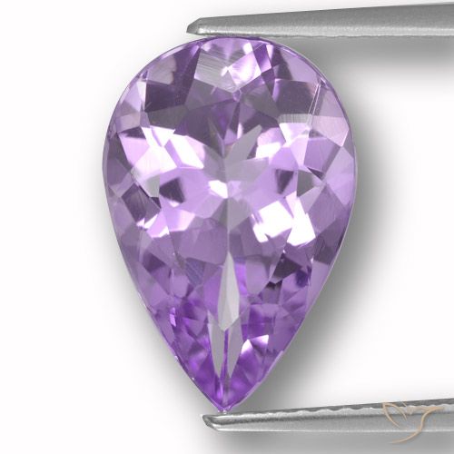 Améthyste Violet moyen naturelle En forme de poire, 4.55 ct, VVS
