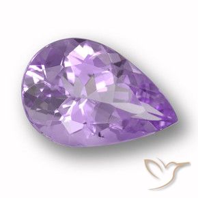 Améthyste Violet moyen naturelle En forme de poire, 4.55 ct, VVS