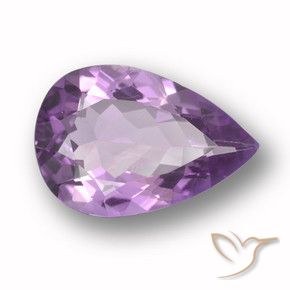 Améthyste Light-Medium Violet naturelle En forme de poire, 3.94 ct, VVS