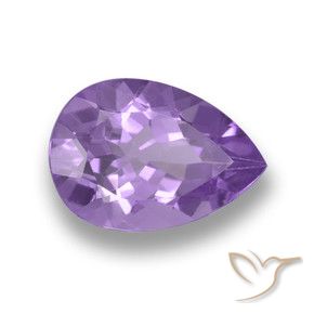 Améthyste Violet moyen naturelle En forme de poire, 3.41 ct, VVS-VS