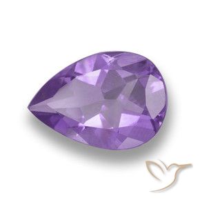 Améthyste Violet moyen naturelle En forme de poire, 3.13 ct, VVS-VS