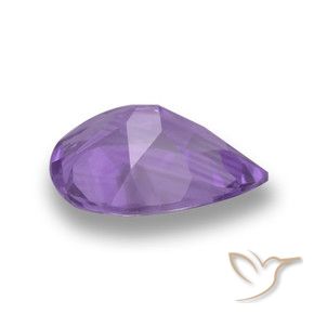 Améthyste Violet moyen naturelle En forme de poire, 3.13 ct, VVS-VS
