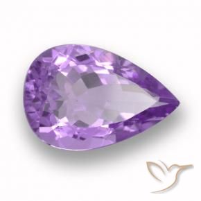 Améthyste Violet moyen naturelle En forme de poire, 4.63 ct, VVS-VS