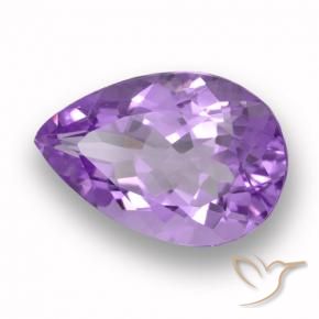 Améthyste Violet Rosâtre naturelle En forme de poire, 5.18 ct, VVS-VS