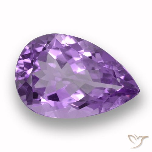 5.26ct Naturel Violet moyen Améthyste, En forme de poire, VVS