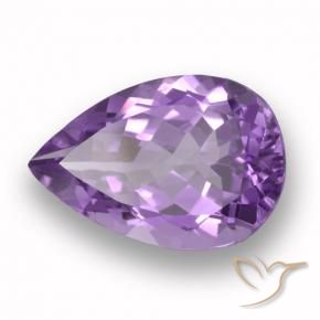 Améthyste Violet moyen naturelle En forme de poire, 5.26 ct, VVS