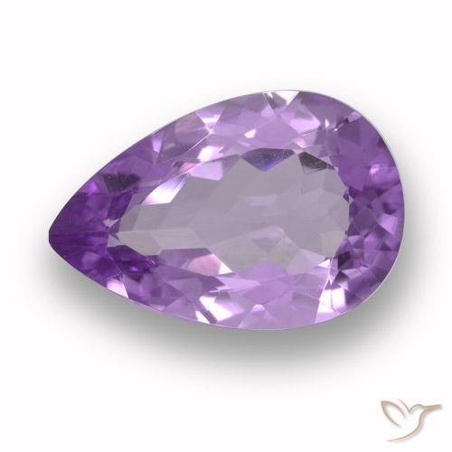 4.49ct Naturel Violet moyen Améthyste, En forme de poire, VVS