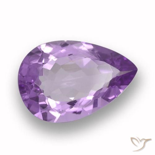Améthyste Violet moyen naturelle En forme de poire, 4.49 ct, VVS