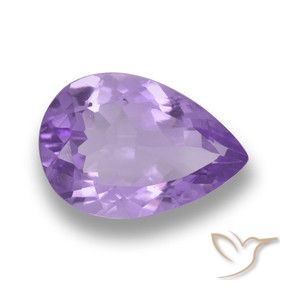Améthyste Violet moyen naturelle En forme de poire, 4.96 ct, VVS-VS