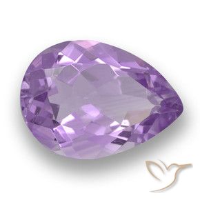 Améthyste Violet moyen naturelle En forme de poire, 3.29 ct, VVS