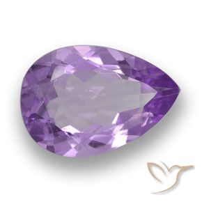 Améthyste Violet moyen naturelle En forme de poire, 3.74 ct, VS