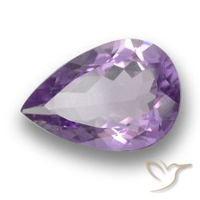 Améthyste Violet moyen naturelle En forme de poire, 2.98 ct, VS