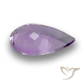 Améthyste Violet moyen naturelle En forme de poire, 2.98 ct, VS