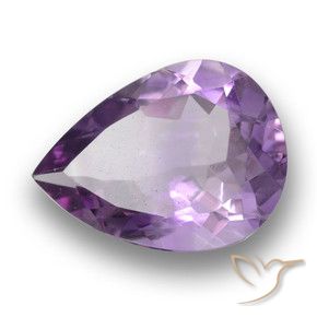 Améthyste Violet moyen naturelle En forme de poire, 3.21 ct, VS