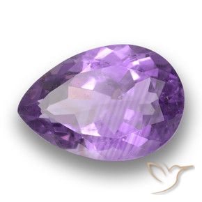 Améthyste Rose violet moyen naturelle En forme de poire, 3.92 ct, VS
