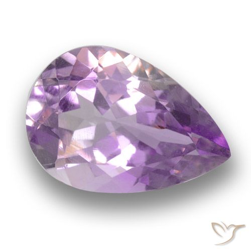 Améthyste Violet Rosâtre naturelle En forme de poire, 3.45 ct, VS