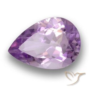 Améthyste Violet Rosâtre naturelle En forme de poire, 3.45 ct, VS