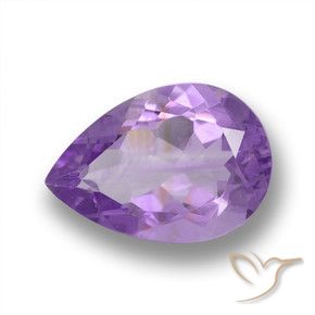 Améthyste Violet Iris naturelle En forme de poire, 3.41 ct, VVS