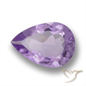 Améthyste Violet moyen naturelle En forme de poire, 3.48 ct, VVS