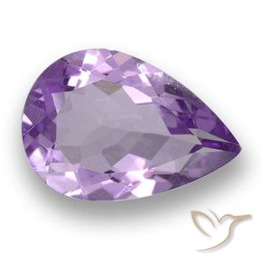 Améthyste Violet moyen naturelle En forme de poire, 2.84 ct, VS